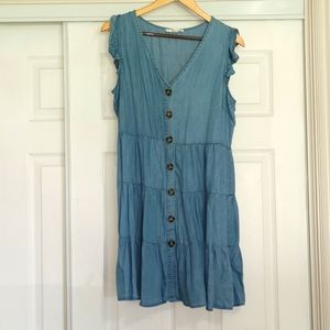 Vicidolls denim chambray dress with buttons